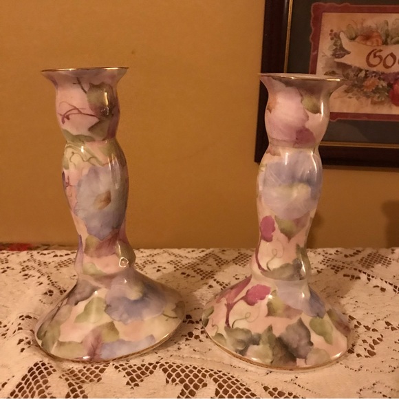 Skye Mcghie Morning glory Candle Holders Set of 2 - Picture 1 of 4